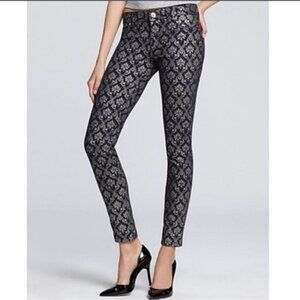 DL1961 Emma Legging Skinny Jeans‎ Ornate Demask Purple Gold Size 25
